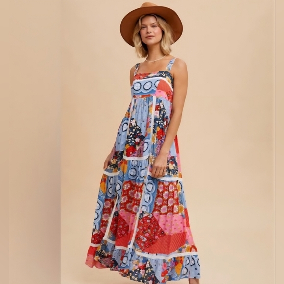in loom Dresses & Skirts - In Loom Bohemian Patchwork Maxi Dress Size Medium